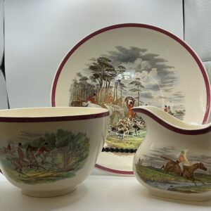 “The Hunting Scene” - by Copeland Spode England Prints by Herring (Vintage porcelain plate, cup, & creamer)