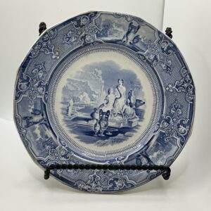 Antique T. Goodfellow “Colonna” Blue Transferware Plate – Staffordshire England – Neoclassical Scene c.1850s