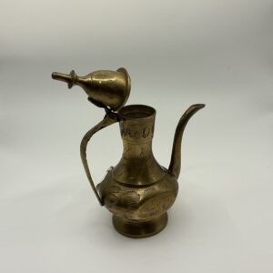 Indian Brass Engraved Dallah-Style Teapot Figurine (hand engraved)