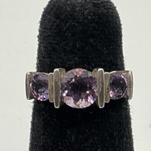 Sterling Silver Ring with 3.0ct Lavender Amethyst Gemstones