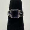 Sterling Silver Square 3ct. Amethyst & White Topaz ring