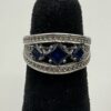 Sterling Silver Synthetic Blue Sapphire Ring