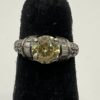 Sterling Silver Yellow Citrine Cubic Zirochia Ring