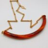 Vintage Sarah Coventry Faux Tortoiseshell & Gold Tone Modernist Statement Necklace