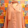 Vintage Peach Chiffon Blouse with Matching Scarf