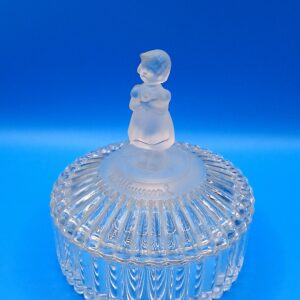 1993 Avon M.I. Hummel "Girl with Flowers" Crystal Lidded Trinket Box