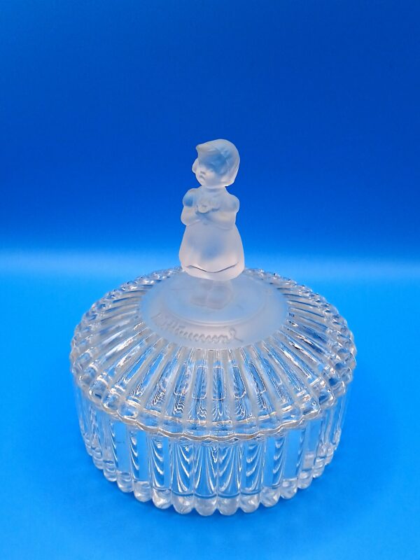 1993 Avon M.I. Hummel "Girl with Flowers" Crystal Lidded Trinket Box