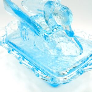 Westmoreland Blue Swan Dish | Vintage Pressed Glass Lidded Candy or Trinket Box