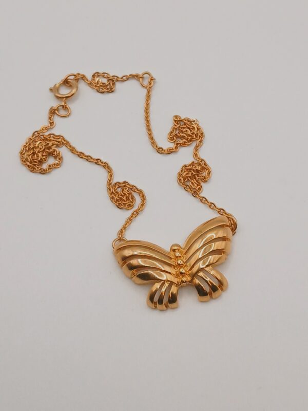 Sarah Coventry Gold-Tone Butterfly Pendant Necklace