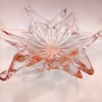Vintage Pink Murano-Style Hand-Blown Art Glass Star Bowl