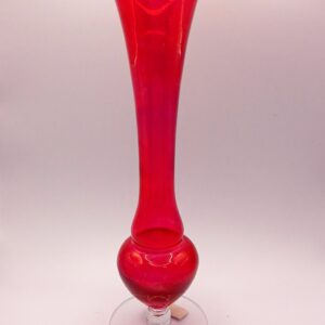 Pilgrim Cranberry Art Glass Bud Vase — Handblown in USA