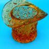 Fenton Amberina Pressed Glass Miniature Top Hat Vase with Starburst Pattern