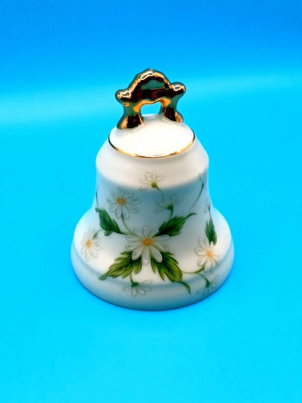1990 Lefton China Handpainted Daisy Porcelain Bell — Vintage Floral Collectible