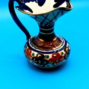 Hand-Painted Dresdens Holland Ceramic Pitcher with Floral Motif