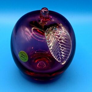 Amethyst Art Glass Apple by Rossi Glass