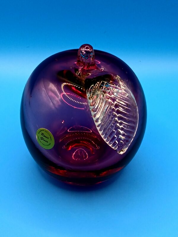 Amethyst Art Glass Apple by Rossi Glass
