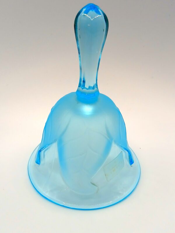 Viking Glass Bell-Shaped Blue Satin Art Glass Figurine