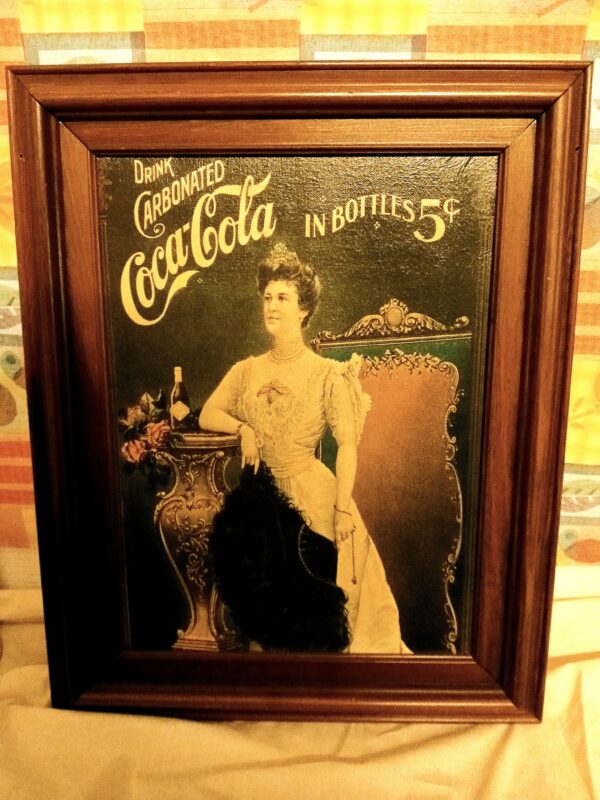 Framed Vintage-Style Coca-Cola Advertisement Print