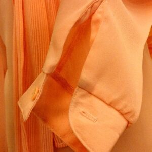 Vintage Button-Up Blouse with Matching Scarf