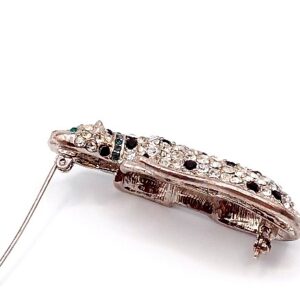 Vintage Avon Cat Pin with Gemstone Accents