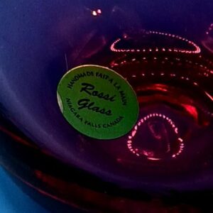 Handmade Spanish ROSSI Glass Apple Paperweight – Pink/Purple