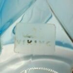 Vintage Viking Glass Blue Satin Bell – Leaf Pattern