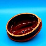 Vintage Mid-Century Modern Red Ceramic Teapot with Sculptural Lid