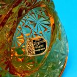 Vintage Virginia Glass Amber Hat Vase – Handmade Pressed Glass
