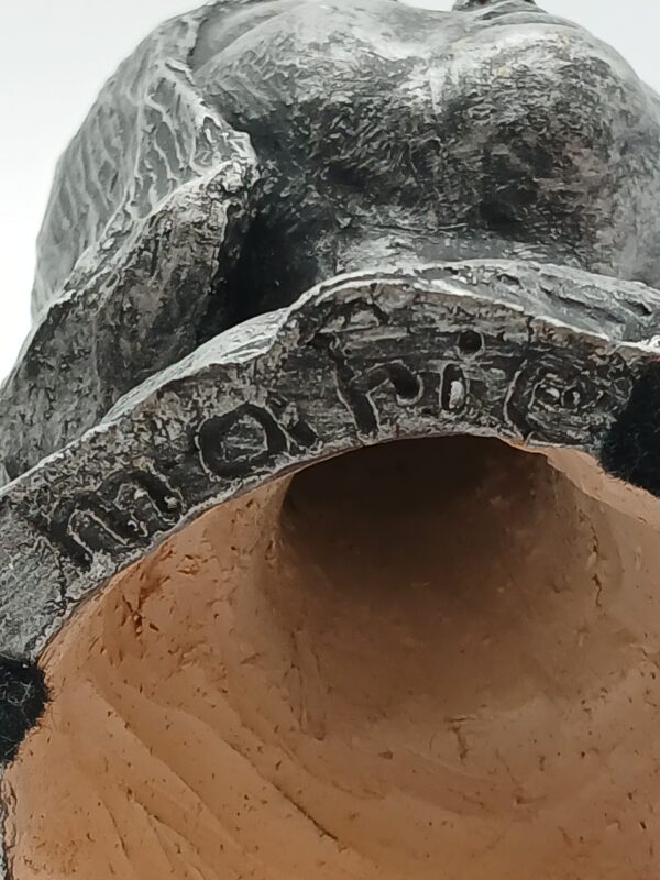 Clay Sculpted Head with Carved Base - Image 6