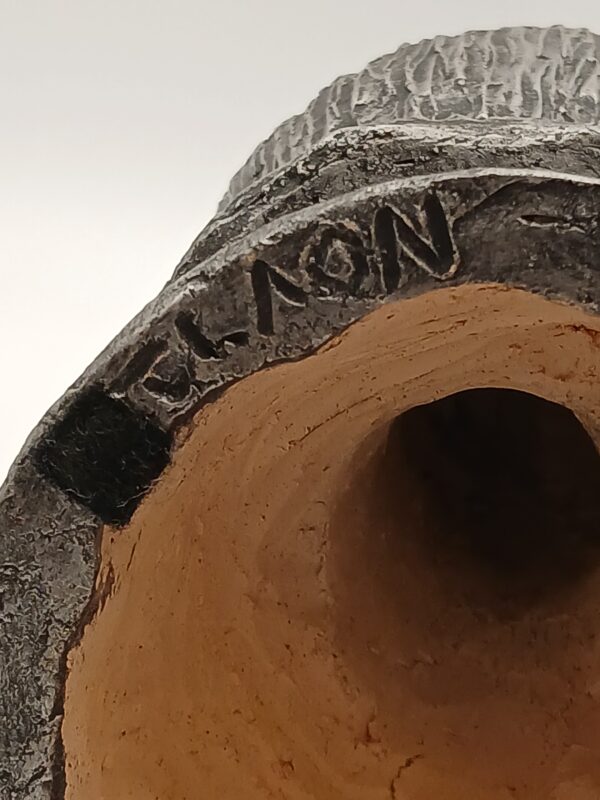 Clay Sculpted Head with Carved Base - Image 3