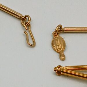 Sarah Cov Gold Bracket-Link Necklace with Marble-Ombre Pendant