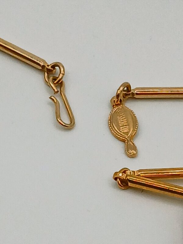 Sarah Cov Gold Bracket-Link Necklace with Marble-Ombre Pendant - Image 3