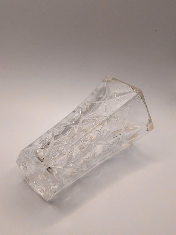 Clear Pressed Glass Vase - Image 3